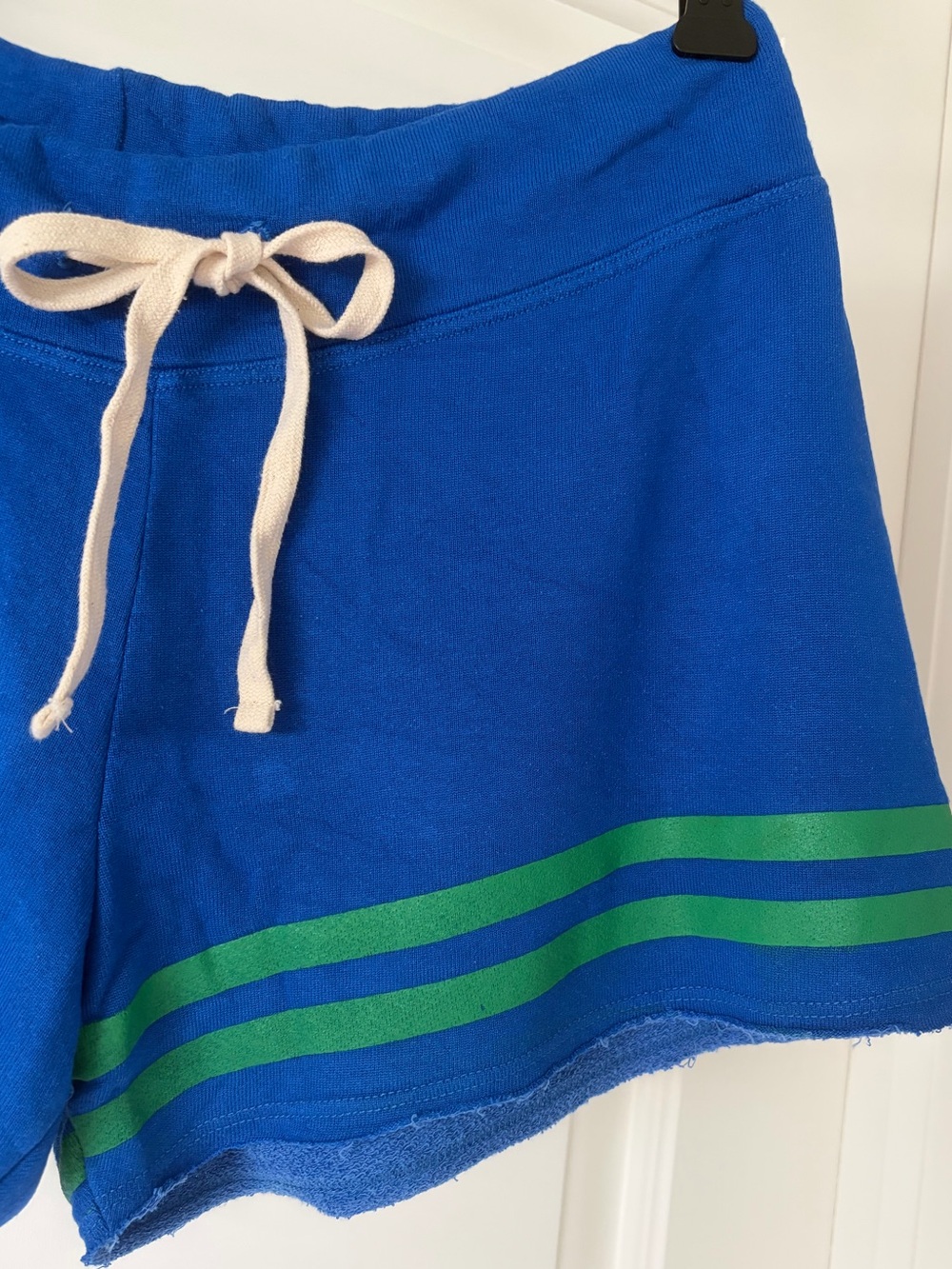 SUNDRY Blue & Green Striped Drawstring Lounge Shorts stripes, size 0, EUC - Picture 3 of 8